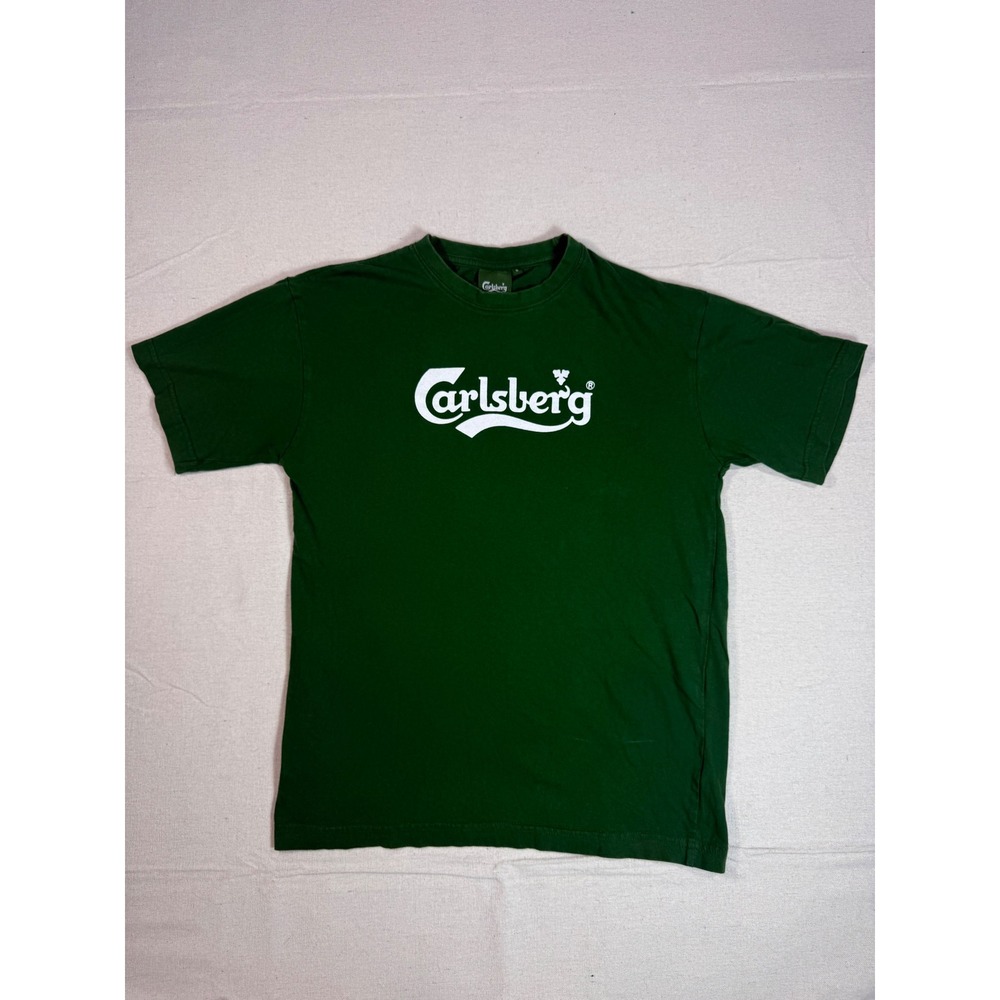 Carlsberg Beer Graphic T-Shirt Green Short Sleeve Probably The Best Beer Small